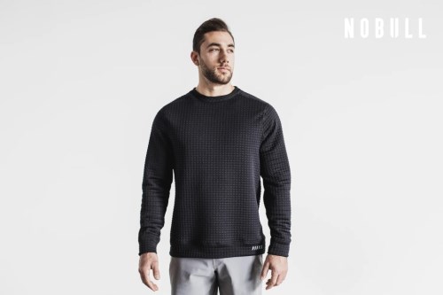 Pullover NOBULL Quilted Crew Uomo Nere 9846GFT